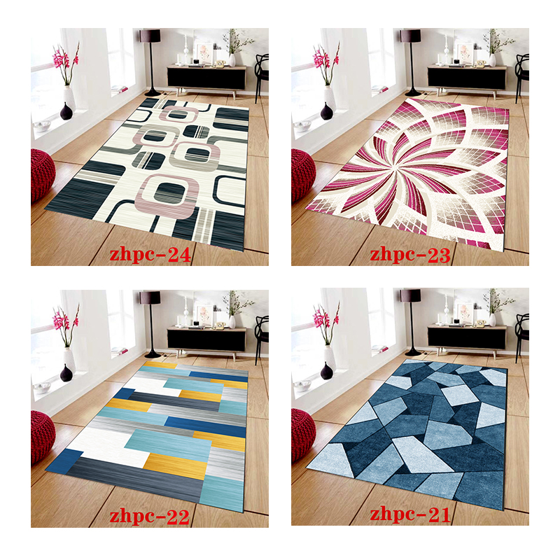 Tapis abstrait pour salon salle à manger moderne géométrique imprimé tapis tapis lavable antidérapant tapis de sol chambre tapis